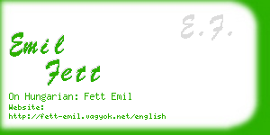 emil fett business card